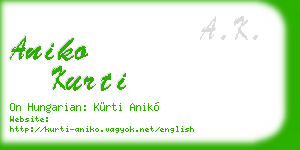 aniko kurti business card